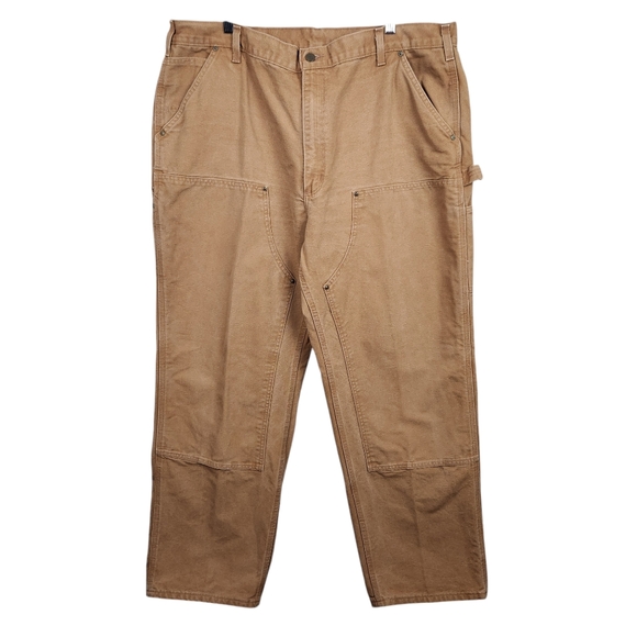 Carhartt Utility Double Knee Loose Fit Washed Duck Brown Work Pants Mens Size 42 - Picture 1 of 16